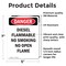 Signmission Diesel Flammable No Smoking No Danger Sign, Vinyl Decal, 5in W x 7in L, 2PK OS-2PACK-DS-D-57-V-2363 - alternate 2